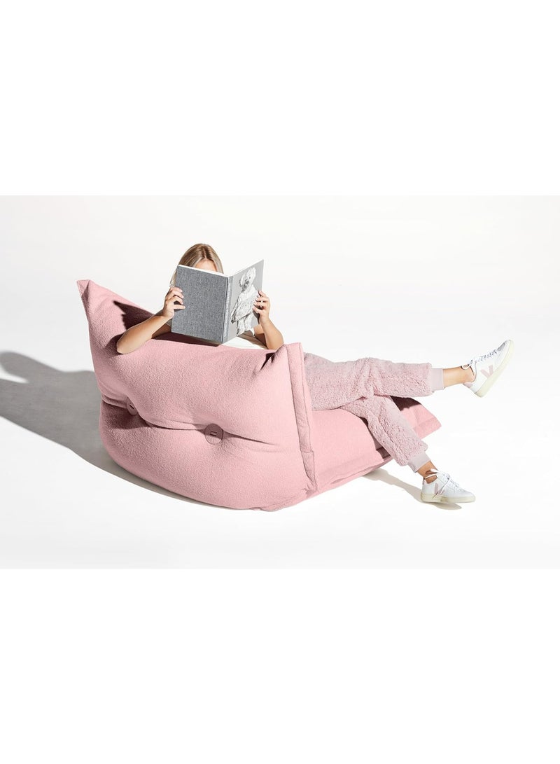 Fatboy Bonbaron Sherpa Lounge Chair – Ultra-Soft & Adjustable Cozy Seat | Indoor Relaxation with Backrest Adjustment | Plush & Stylish (Pink, 120x120x75 cm) - Image 4